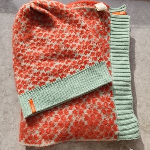 Verloop mint and orange scarf hat set